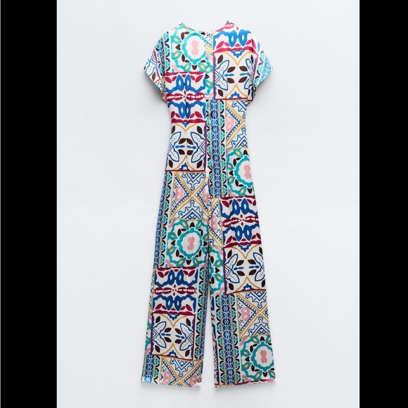 SATIN EFFECT PRINT JUMPSUIT - Picture 6 of 8